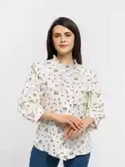 Белый блузка женская, с принтом
