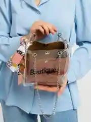 Терракотовый сумка женская, прозрачная, двойная