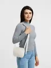 Белый сумка меховая женская