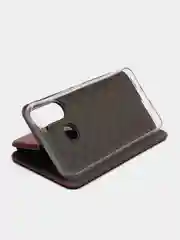 Багровый чехол-книжка для Infinix HOT 12 Pro
