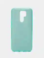 Бирюзовый чехол блестящий Xiaomi Redmi 9 накладка c блёстками Редми 9
