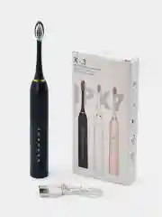 Черный электрическая зубная щетка SONIC TOOTHBRUSH X-3, звуковая, 6 режимов, 4 насадки