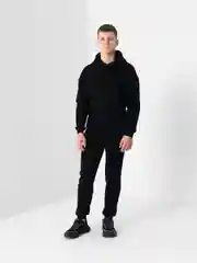 Черный костюм черный спортивный мужской, на флисе