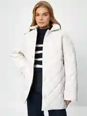 Молочный куртка демисезонная, женская Zarina, удлиненная, стеганая