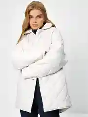 Молочный куртка демисезонная, женская Zarina, удлиненная, стеганая