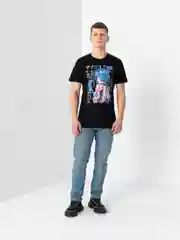 Угольный футболка мужская по аниме "Атака титанов", Evangelion, Hunter, светящаяся