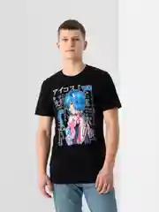 Угольный футболка мужская по аниме "Атака титанов", Evangelion, Hunter, светящаяся