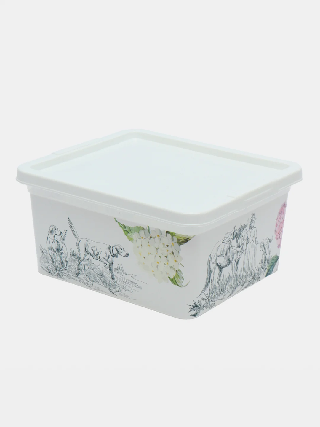 Белый прямоугольная коробка "Toile de jouy"