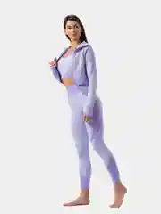 Красный спортивный бесшовный костюм, с лосинами