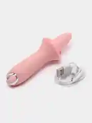Розовый клиторальный вибратор, с языком, 18+, женский вибратор, 10 режимов