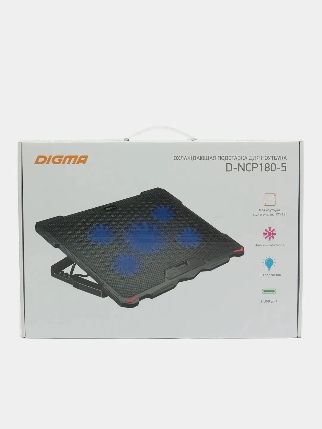 Подставка для ноутбука охлаждающая Digma D-NCP180-5, 18", 415 х 295 x 25 мм