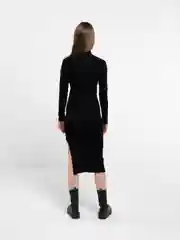 Черный платье с высоким горлом