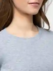 Серый меланж топ с длинным рукавом, укороченный, в рубчик