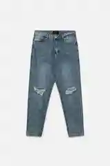 Индиго джинсы мужские Befree, синие, зауженные, рваные на коленях