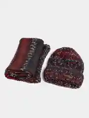 Бордовый комплект "Бонжур": шапка и снуд