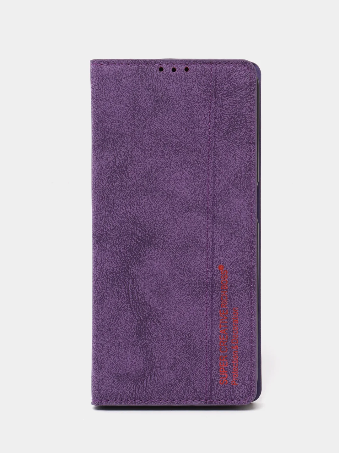 Фиолетовый чехол-книжка Rich Boss для Realme C35, экокожа, с визитницей