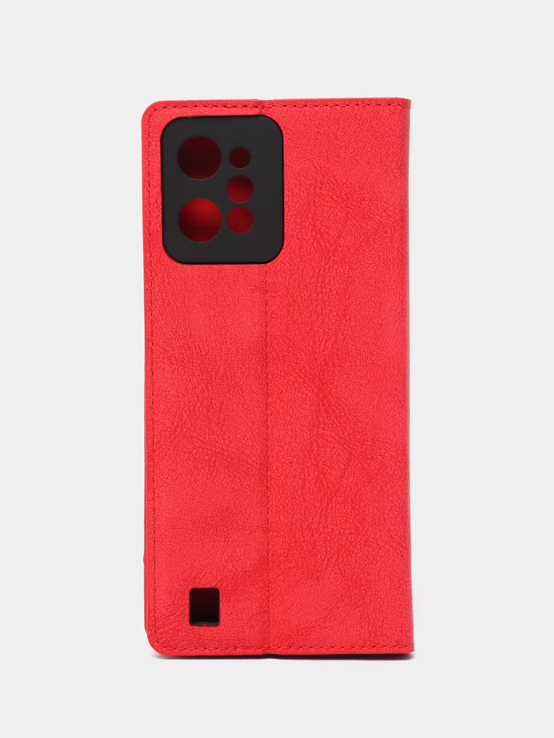 Красный чехол-книжка Rich Boss для Realme C31, экокожа, нубук, с визитницей
