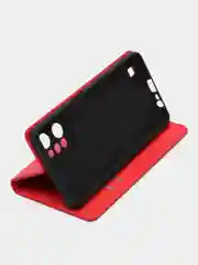 Красный чехол-книжка Rich Boss для Realme C31, экокожа, нубук, с визитницей
