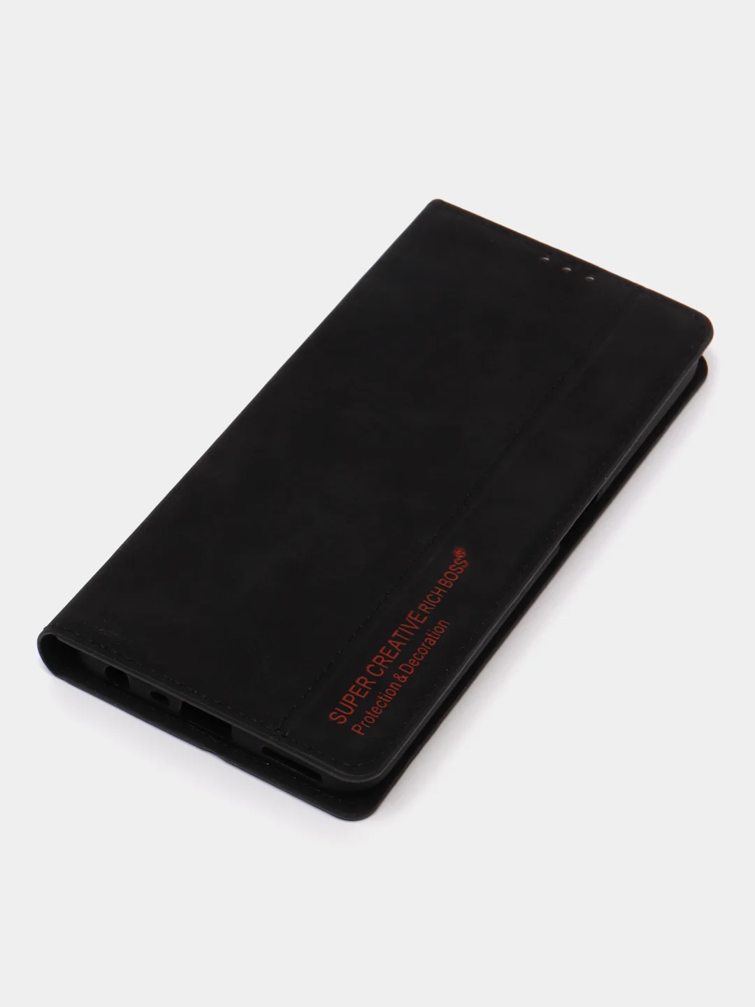 Черный чехол-книжка Rich Boss для Realme C35, экокожа, с визитницей