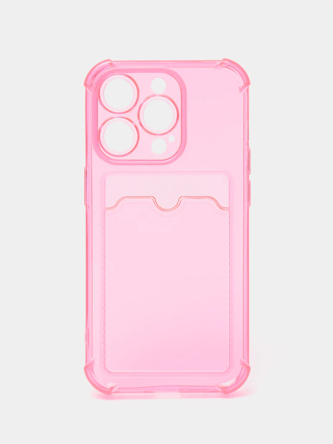 Фуксия чехол для iPhone 14 Pro, с карманом для карт, противоударный, с защитой углов