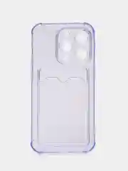 Лавандовый чехол для iPhone 14 Pro, с карманом для карт, противоударный, с защитой углов