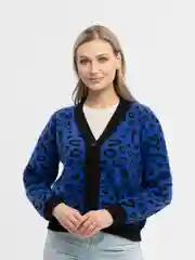 Синий кардиган женский