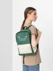 Зеленый рюкзак женский набор из 4 предметов рюкзачок дло девочки мальчика школьный сумка ранец