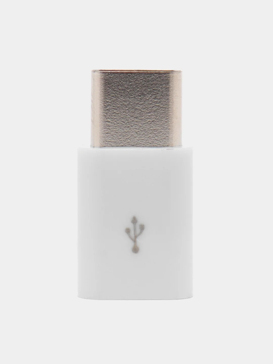 Белый переходник с USB Type C (вход) на micro USB otg (выход) для зарядки и передачи данных