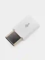 Белый переходник с USB Type C (вход) на micro USB otg (выход) для зарядки и передачи данных