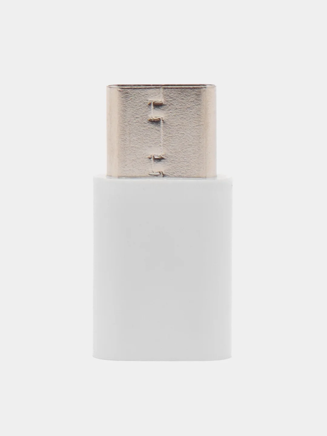 Белый переходник с USB Type C (вход) на micro USB otg (выход) для зарядки и передачи данных