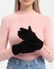 Черный сенсорные перчатки черные женские