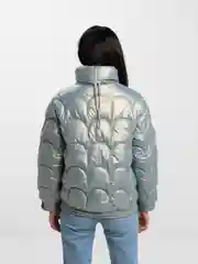 Мятный пуховик женский, оверсайз