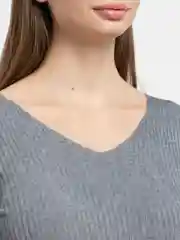 Серый кофта женская, лонгслив, с вырезом