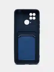 Темно-синий чехол для Xiaomi Redmi 10C / Poco C40, Сяоми Редми 10С силиконовый, с карманом для карты