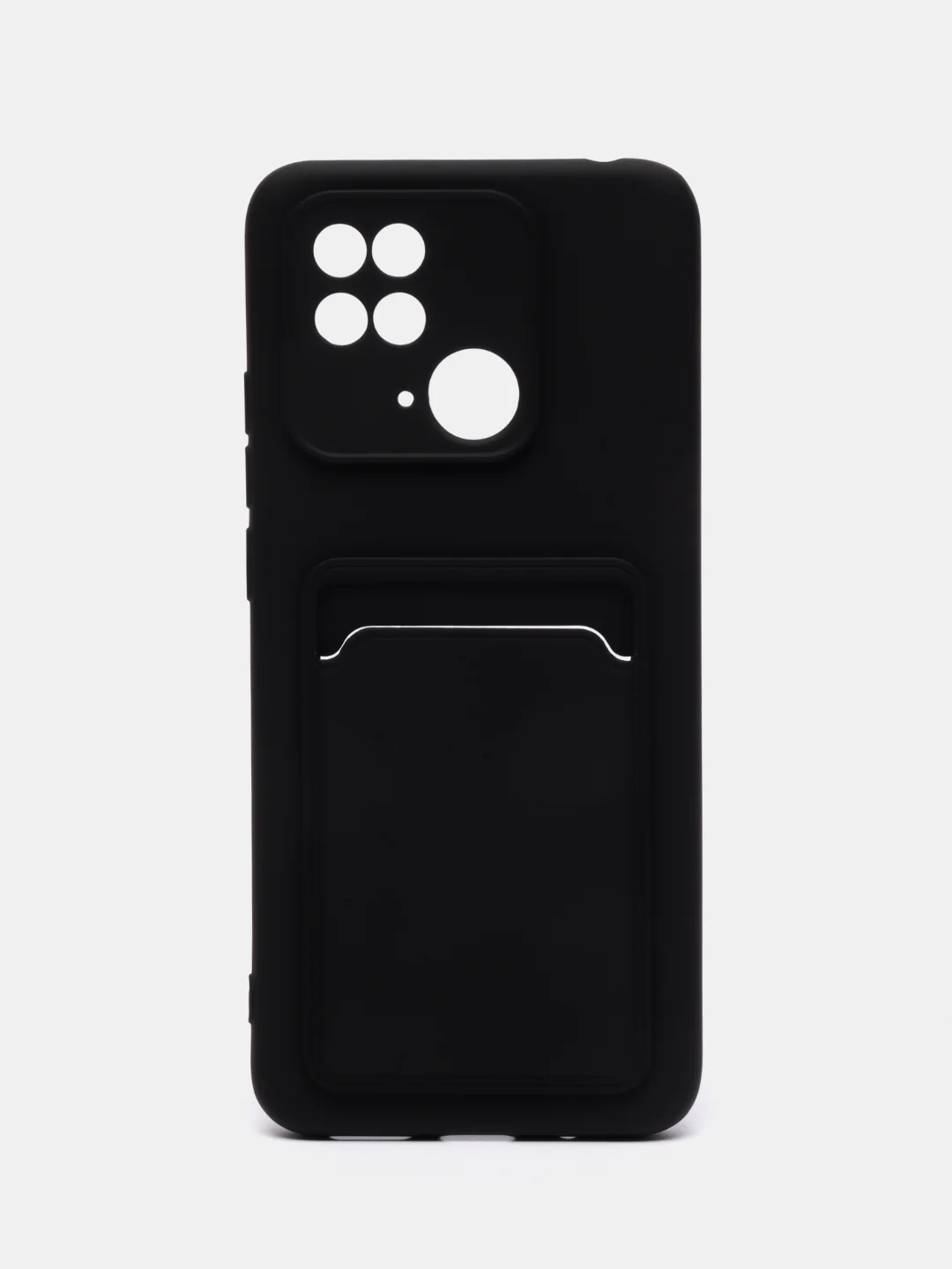 Черный чехол для Xiaomi Redmi 10C / Poco C40, Сяоми Редми 10С силиконовый, с карманом для карты
