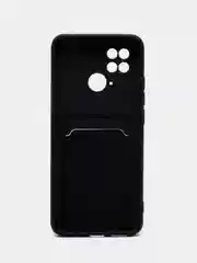 Черный чехол для Xiaomi Redmi 10C / Poco C40, Сяоми Редми 10С силиконовый, с карманом для карты