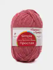 Розовый пряжа Троицкая Простая, 50% овечья шерсть, 50% акрил