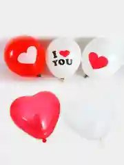 Алый воздушные шары "Сердечко, I love you", 5 штук, 30 см