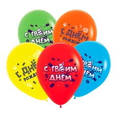 Воздушные шары "С Днём рождения. Детали конструктора" 12"/30 см, 5 шт