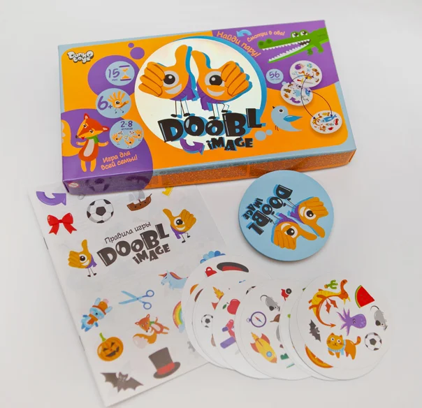 Оранжевый настольная игра "Двойная картинка"