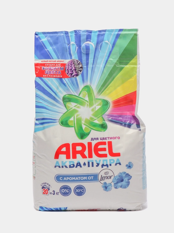 Стиральный порошок Ariel, автомат, 2 в 1, Lenor эффект, 20 стирок, 3 кг
