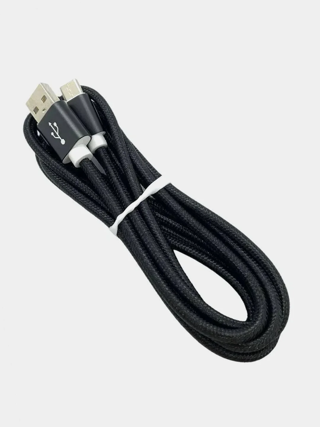 Черный кабель для зарядки Type C, 2 метра, голубой