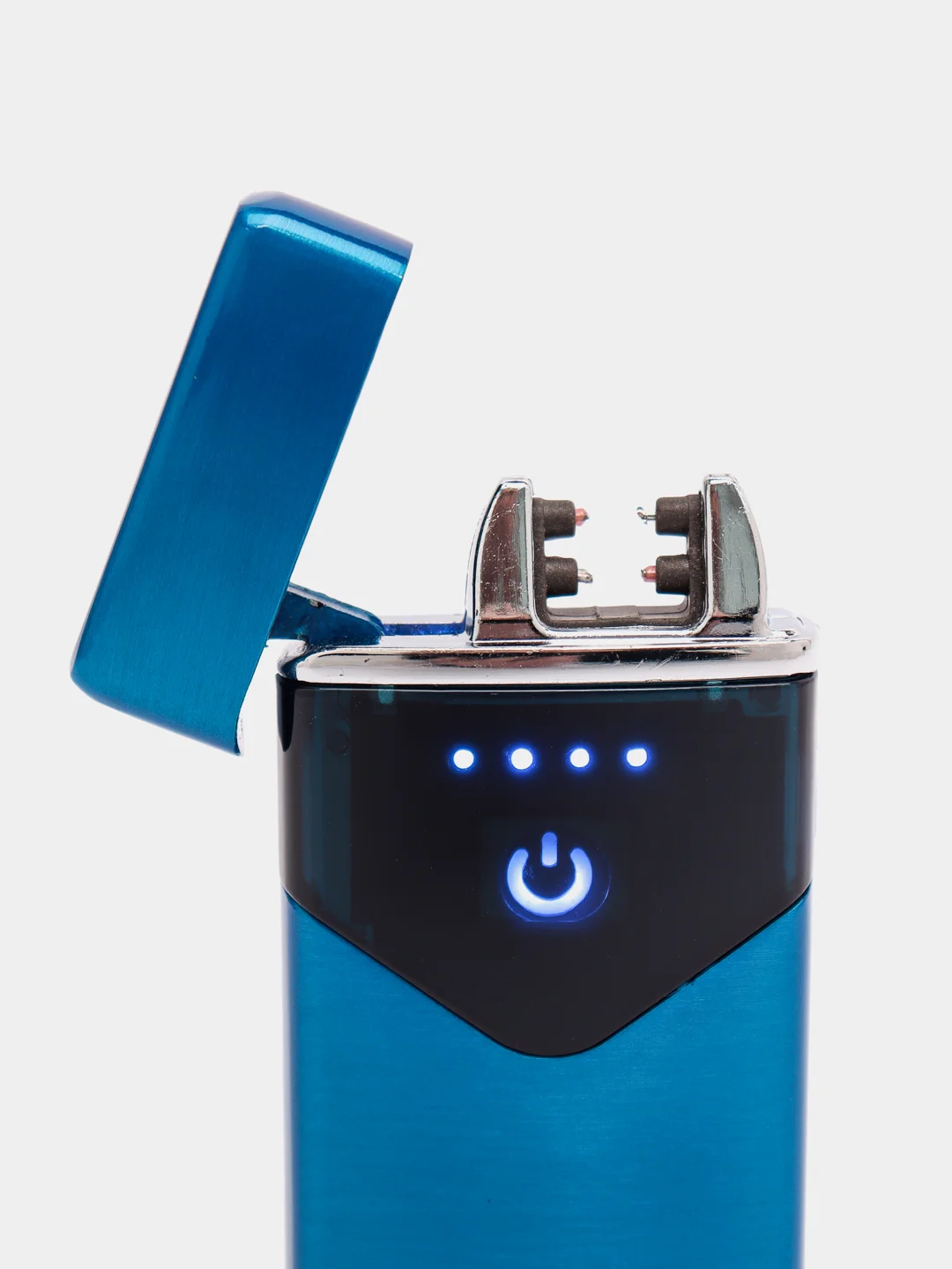 Синий зажигалка электронная, металлическая, USB, плазменная спираль, зажигалка электронная