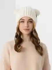 Бежевый шапка с ушками