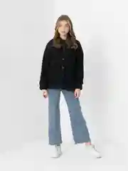Розовый дубленка с искусственной шерстью