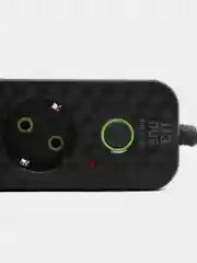 Черный удлинитель сетевой,  с USB и USB-C портами, 4 евро-розетки, 3 метра