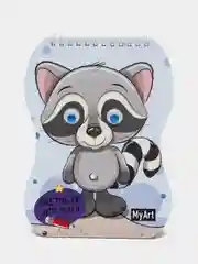 Блокнот для творчества MyArt "Енот", на гребне, с глазками