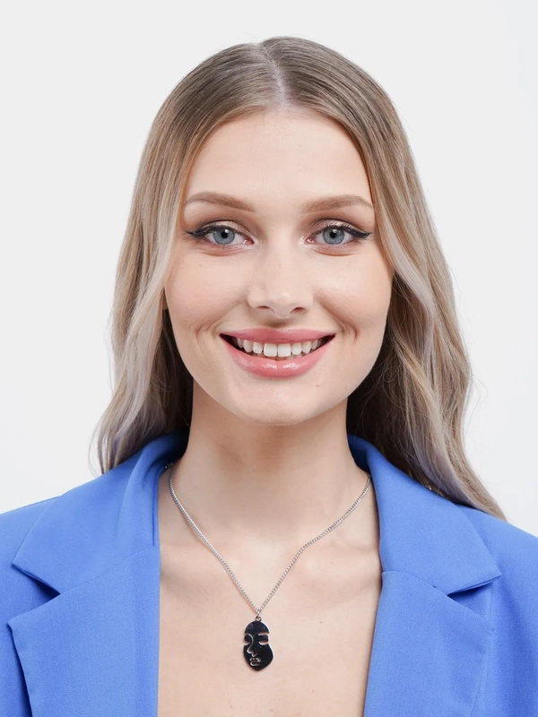 Серебренная Цепочка на шею "Лица"