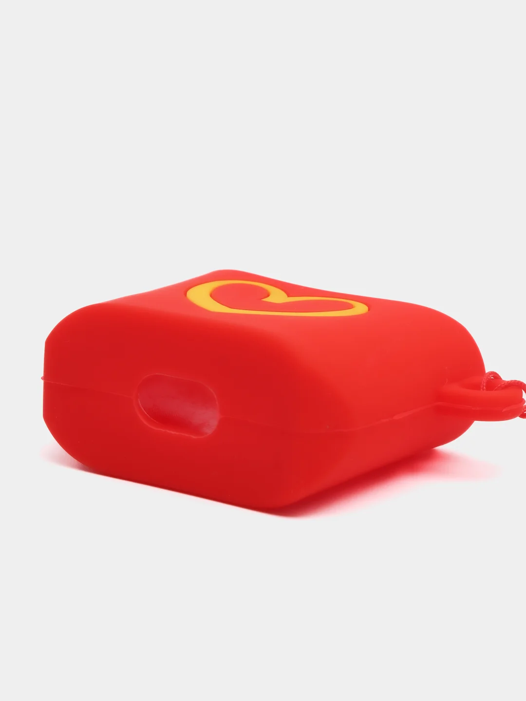 Красный чехол для беспроводных наушников Apple AirPods 1/2, с карабином, силиконовый