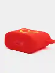 Красный чехол для беспроводных наушников Apple AirPods 1/2, с карабином, силиконовый
